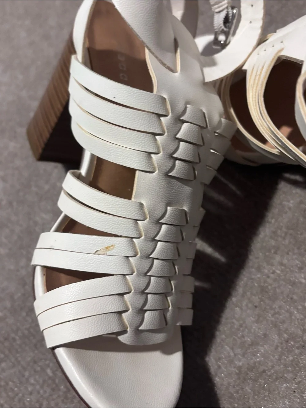 Steve Madden White Strappy Block Heel Sandals